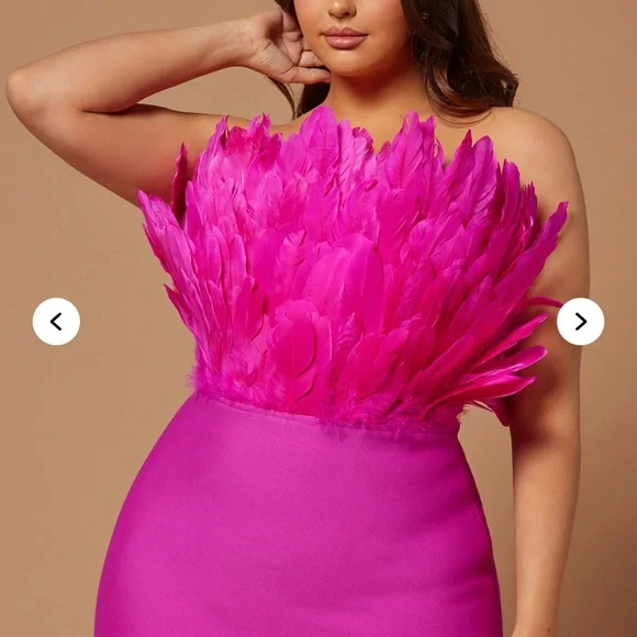 Marianna Bandage Midi Dress - Magenta - Picture 2 of 7